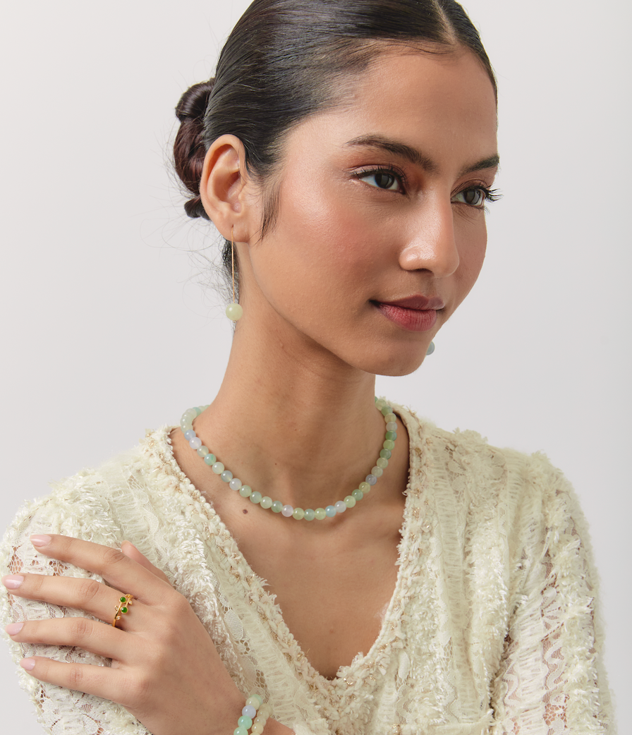 Jadeite Macaron Necklace – 8.7mm Beads