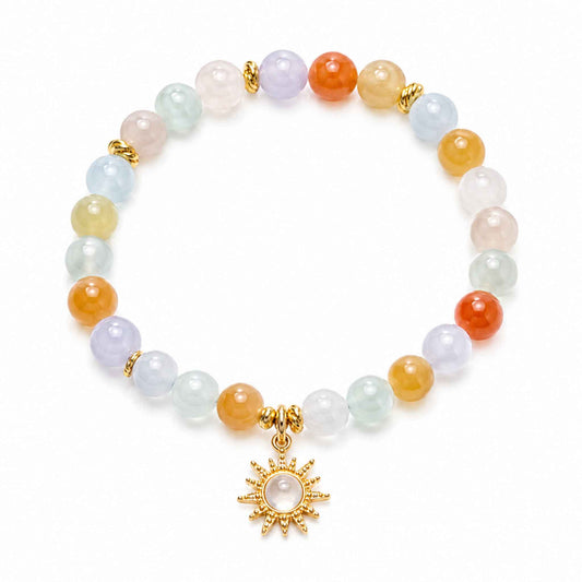Sunburst Multicolour Beaded Jade Bracelet