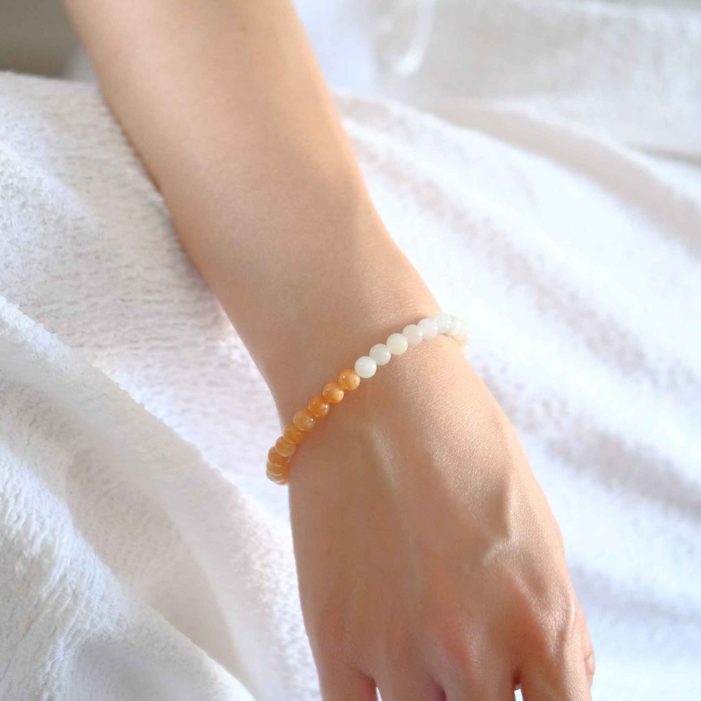 Amber Sunrise Beaded Jade Bracelet