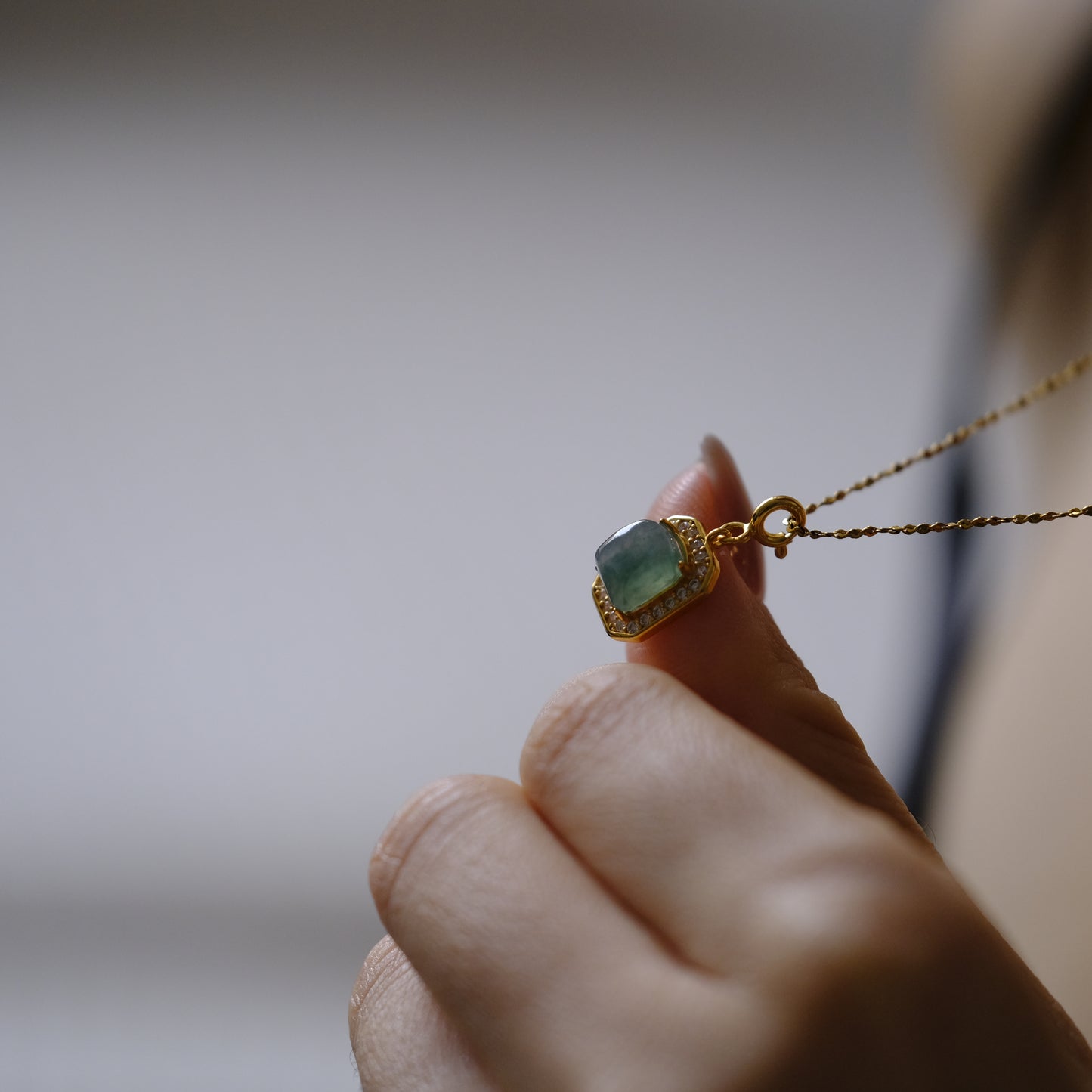 Ocean Mist Beaded Jade Necklace