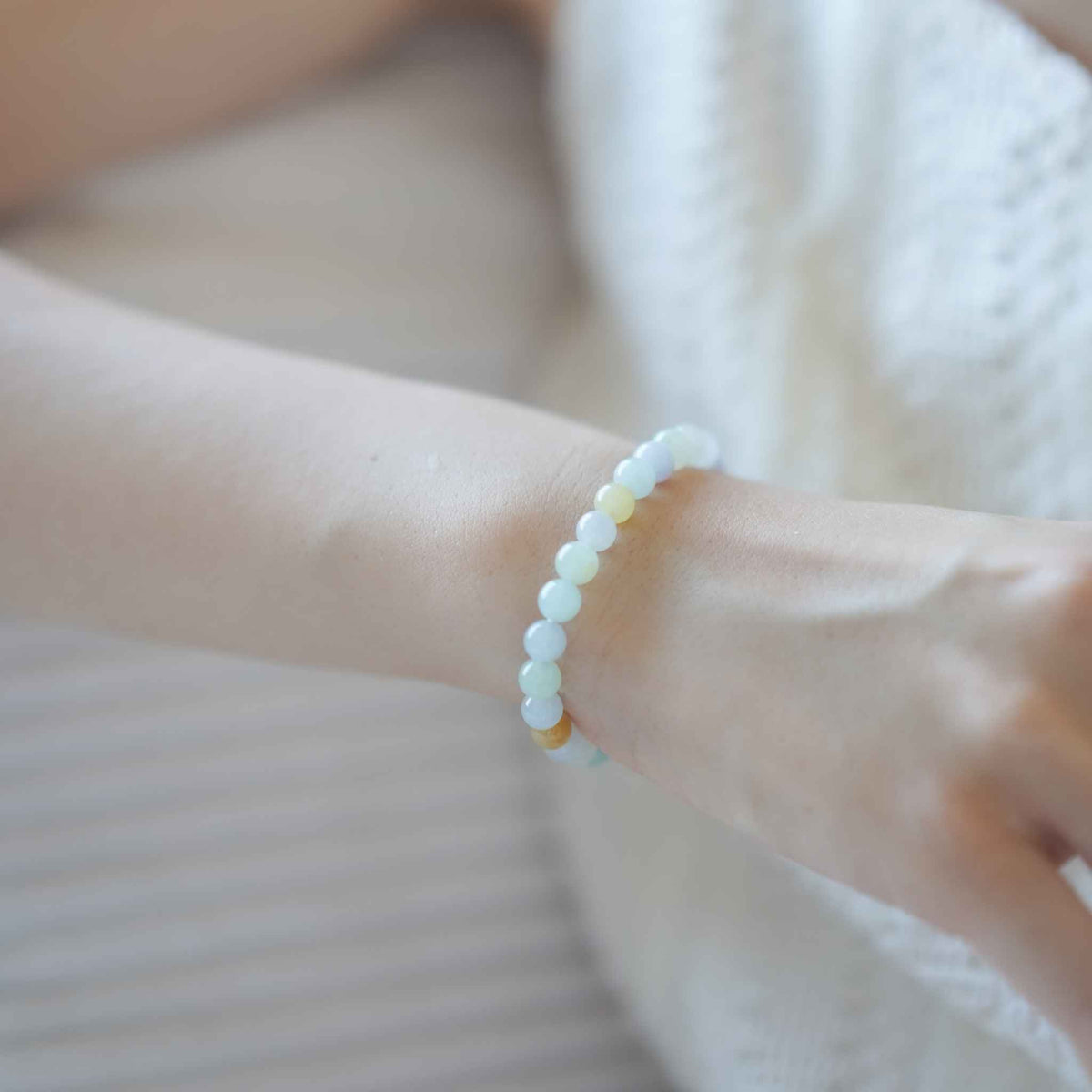 Pastel Meadow Multicolour Beaded Jade Bracelet