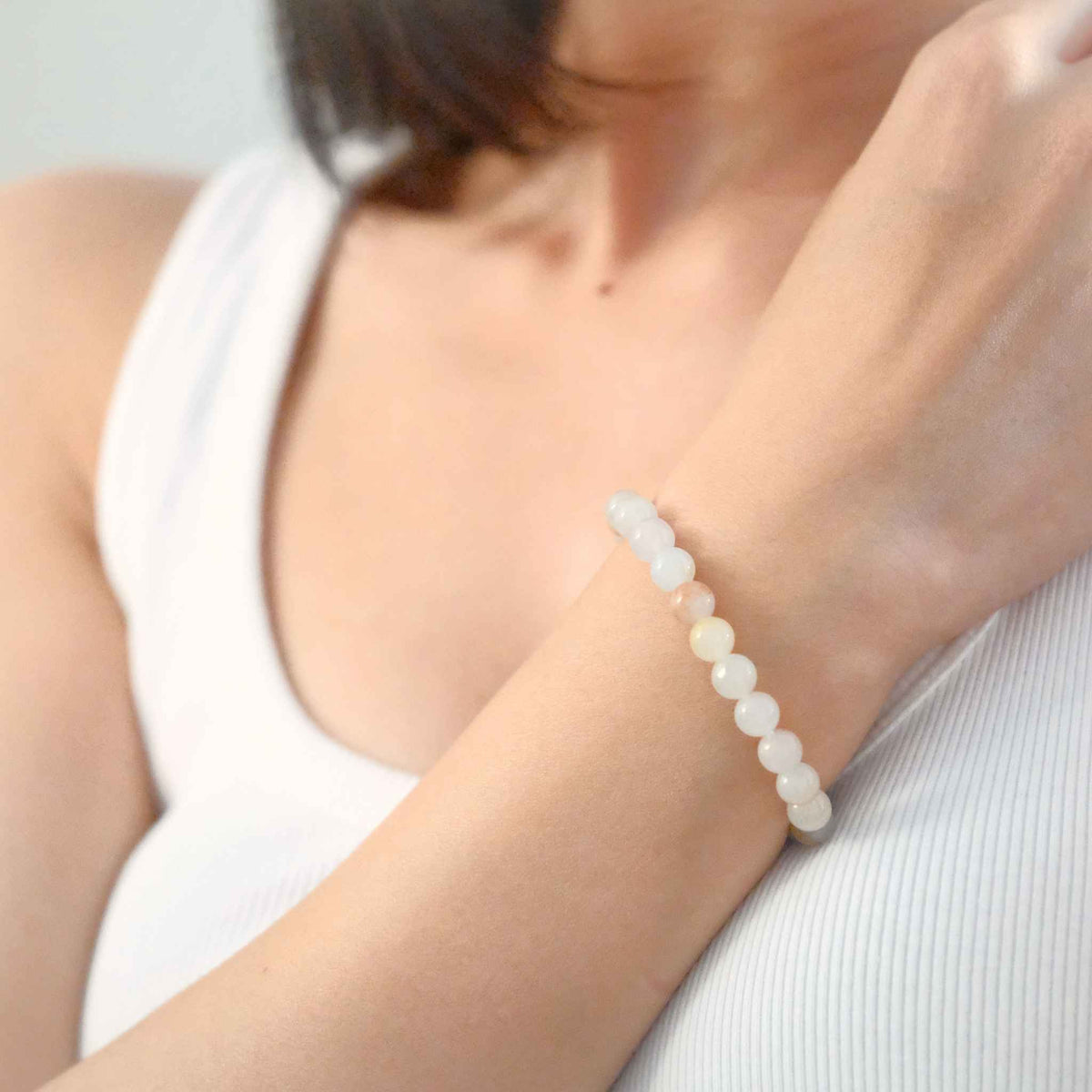 Snowdrop Multicolour Beaded Jade Bracelet