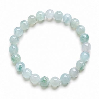 Sea Mist Blue Beaded Jade Bracelet