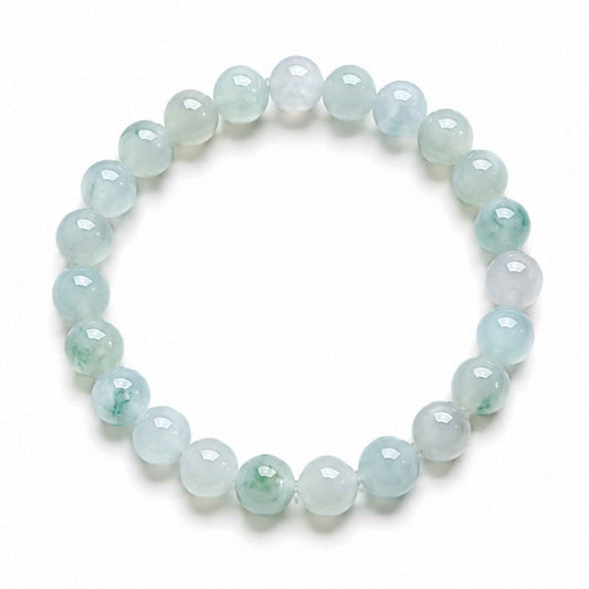 Sea Mist Blue Beaded Jade Bracelet