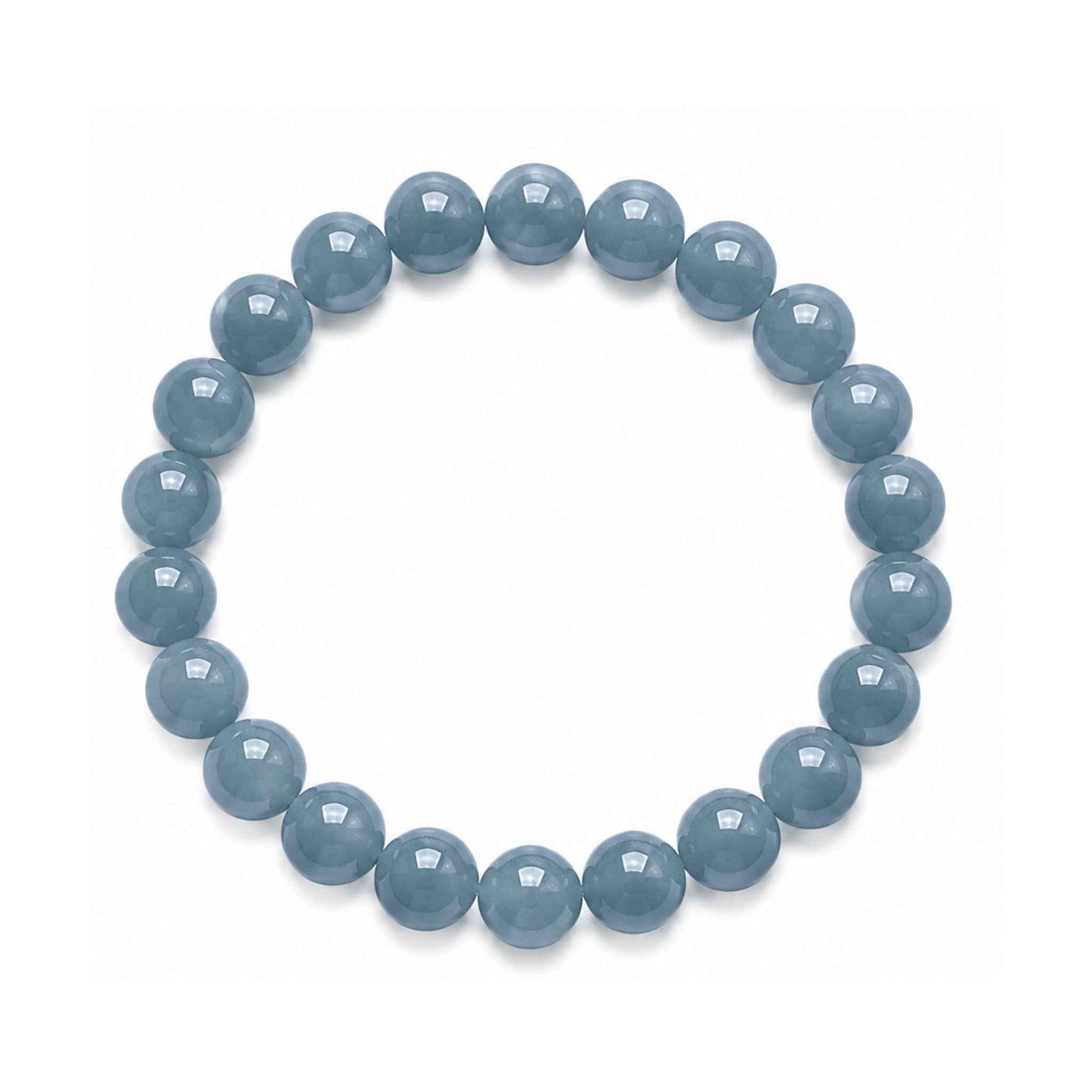 Denim Sky Blue Beaded Jade Bracelet