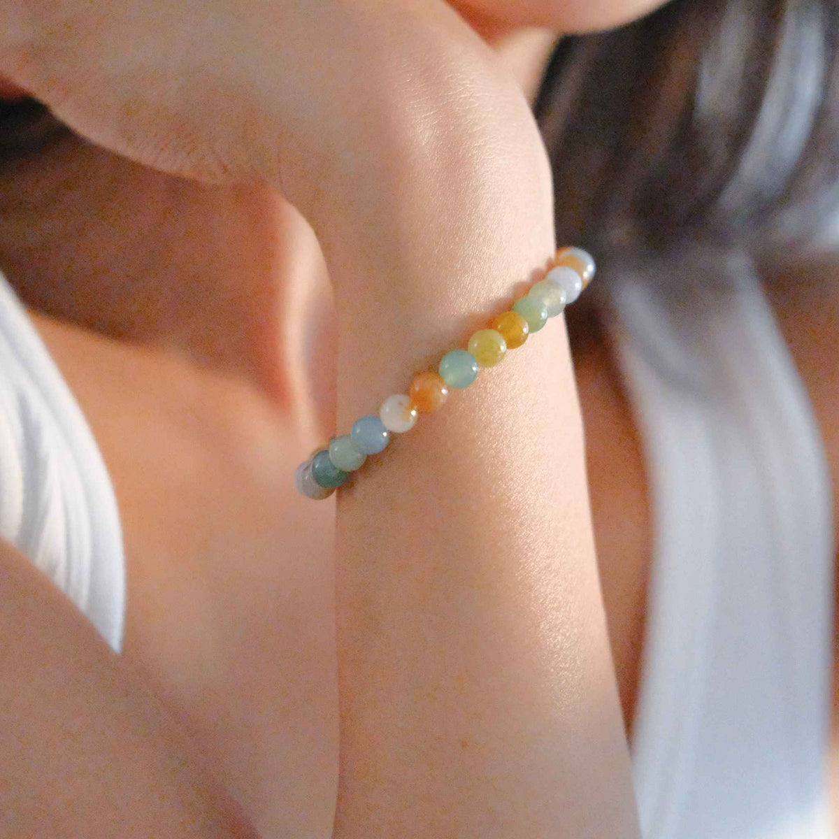 Kaleidoscope Multicolour Beaded Jade Bracelet