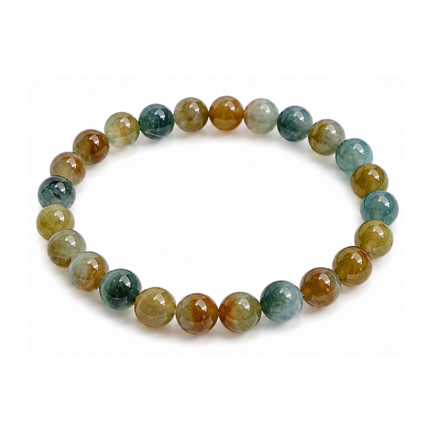 Woodland Ember Multicolour Beaded Jade Bracelet