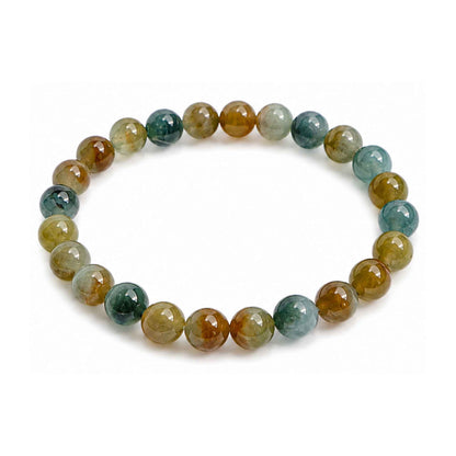 Woodland Ember Multicolour Beaded Jade Bracelet