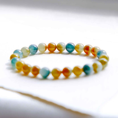 Woodland Ember Multicolour Beaded Jade Bracelet