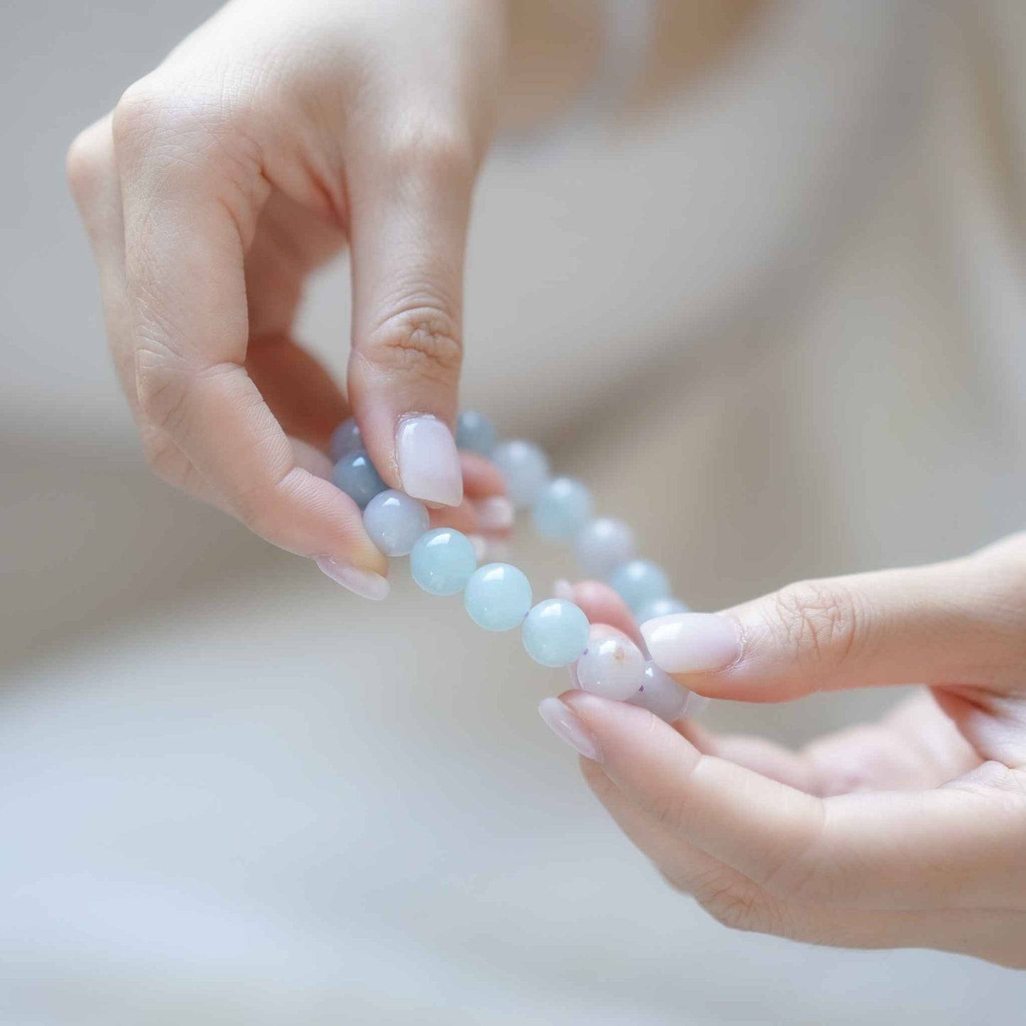 Lilac Whisper Lavender Beaded Jade Bracelet