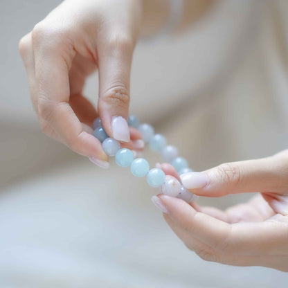 Lilac Whisper Lavender Beaded Jade Bracelet
