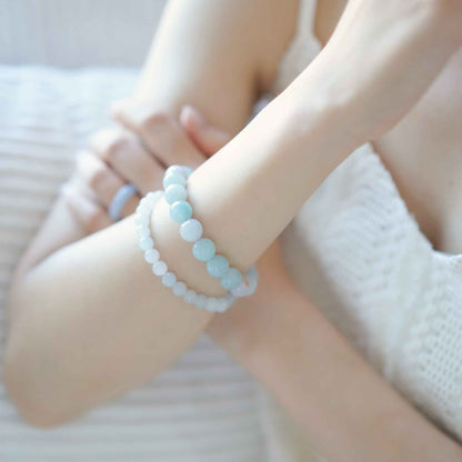 Lilac Whisper Lavender Beaded Jade Bracelet
