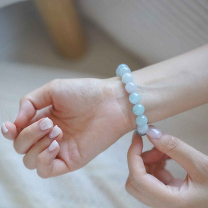 Lilac Whisper Lavender Beaded Jade Bracelet
