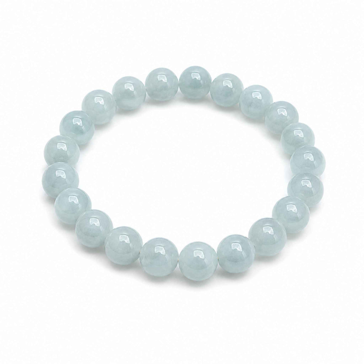 Winter Sky Blue Beaded Jade Bracelet