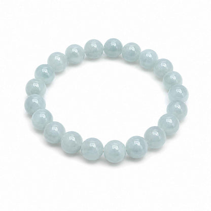 Winter Sky Blue Beaded Jade Bracelet