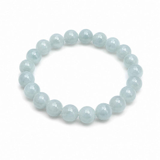 Winter Sky Blue Beaded Jade Bracelet