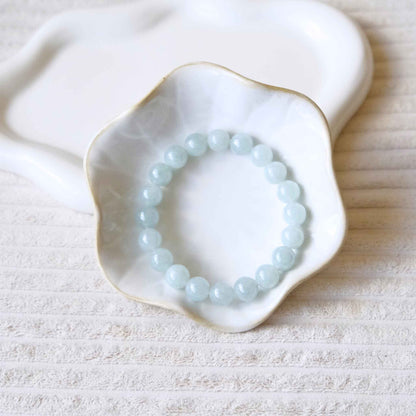 Winter Sky Blue Beaded Jade Bracelet