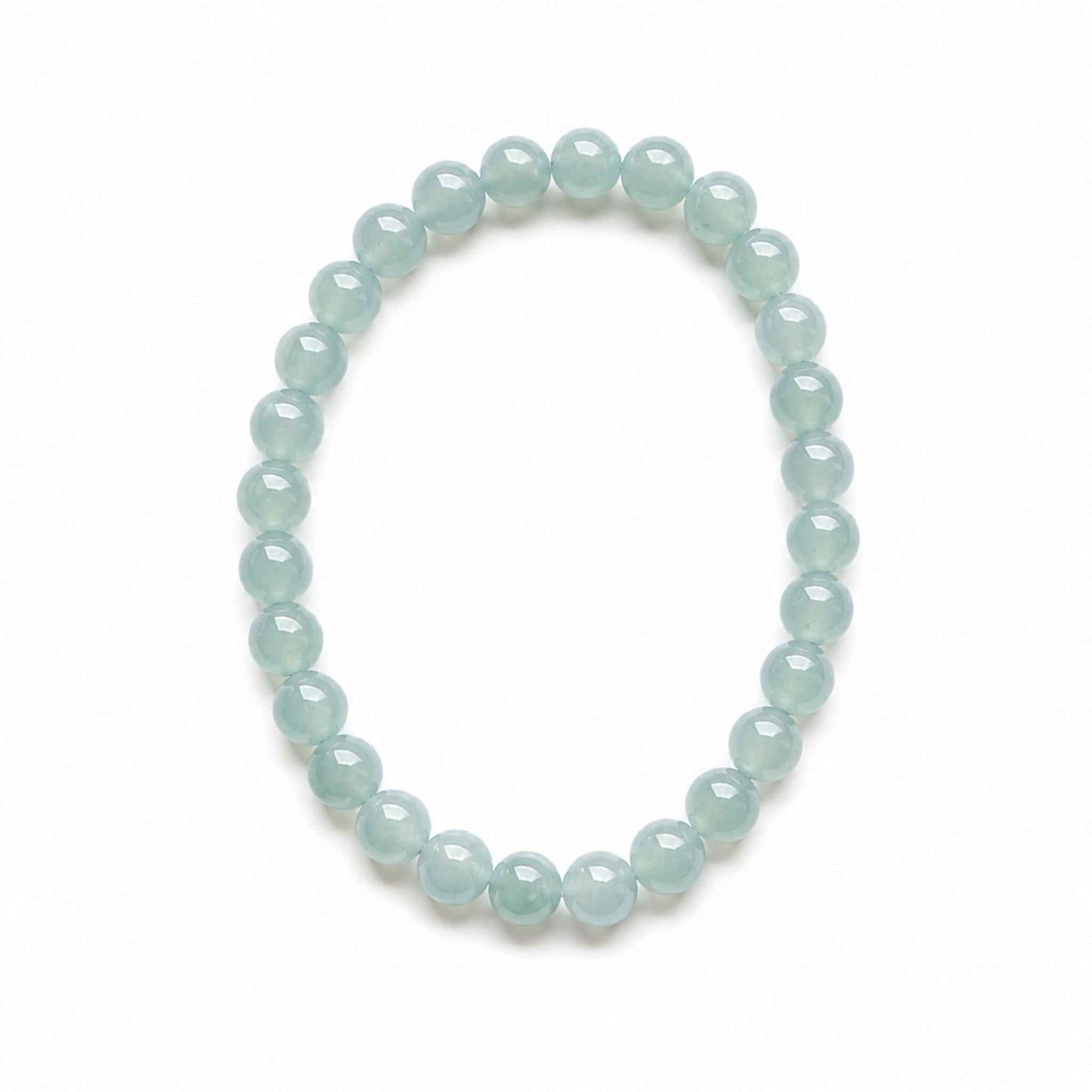 Seafoam Blue Beaded Jade Bracelet