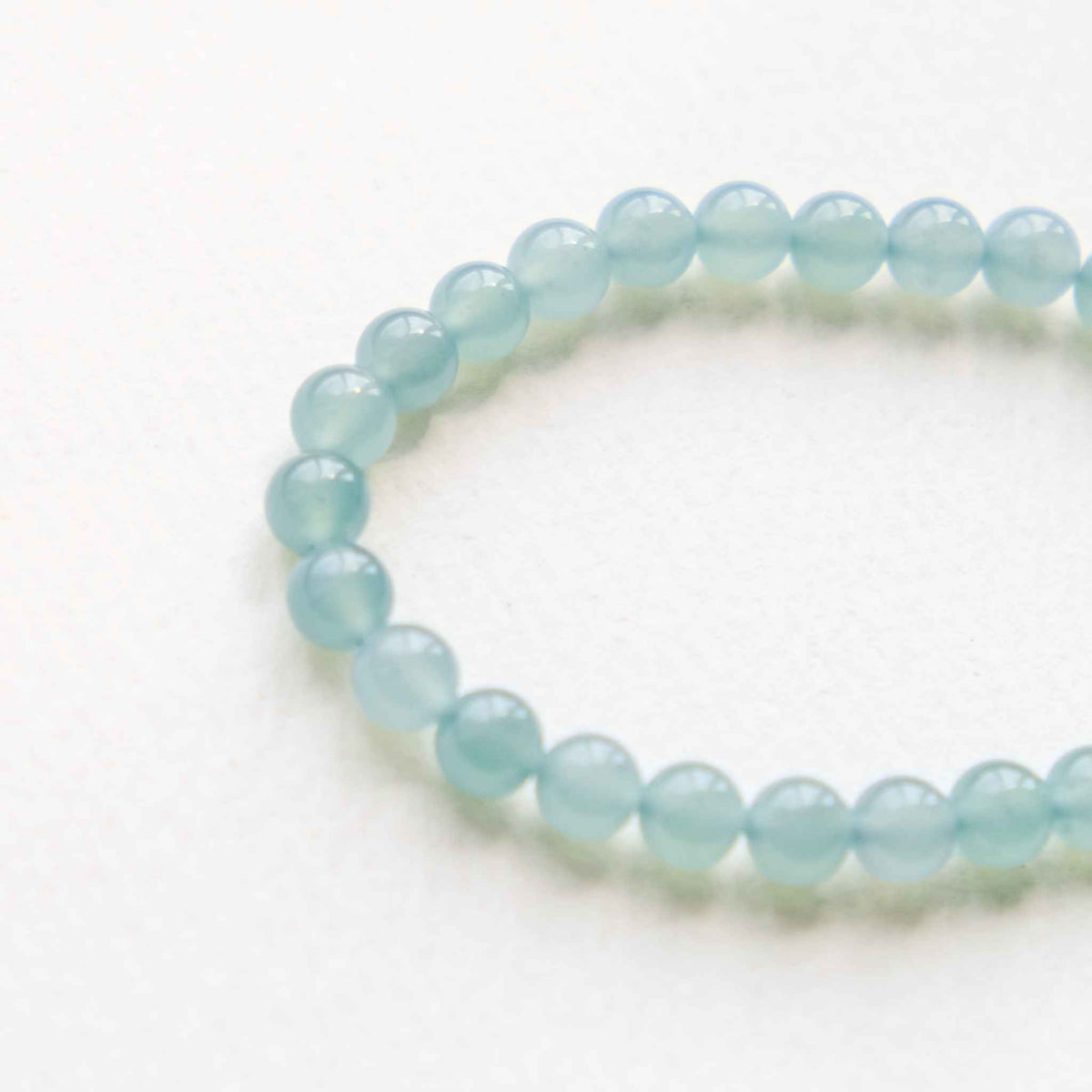 Seafoam Blue Beaded Jade Bracelet