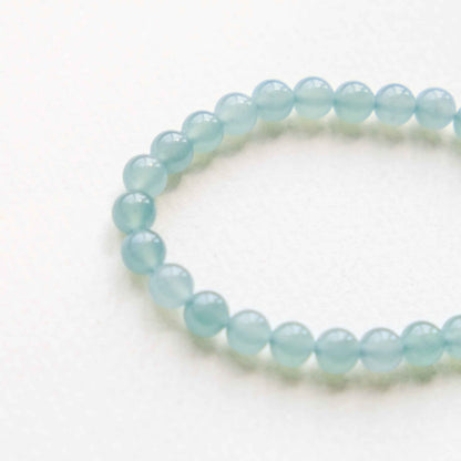 Seafoam Blue Beaded Jade Bracelet