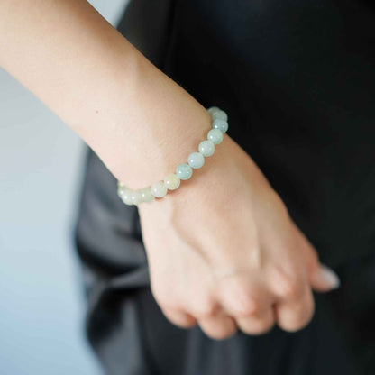 Golden Canopy Green Beaded Jade Bracelet