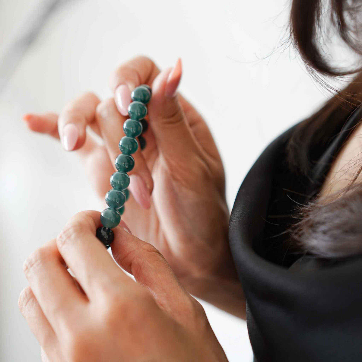Imperial Evergreen Beaded Jade Bracelet