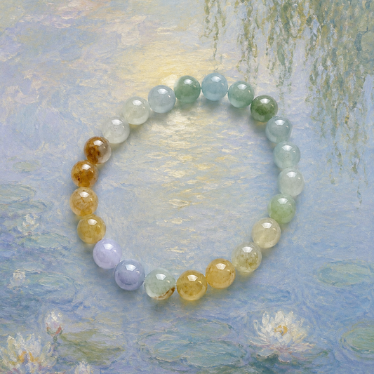 Morning Meadow Multicolour Beaded Jade Bracelet