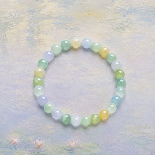 Wildflower Sky Multicolour Beaded Jade Bracelet