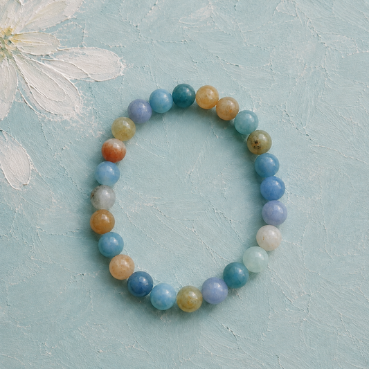 Painter's Garden Multicolour Beaded Jade Bracelet