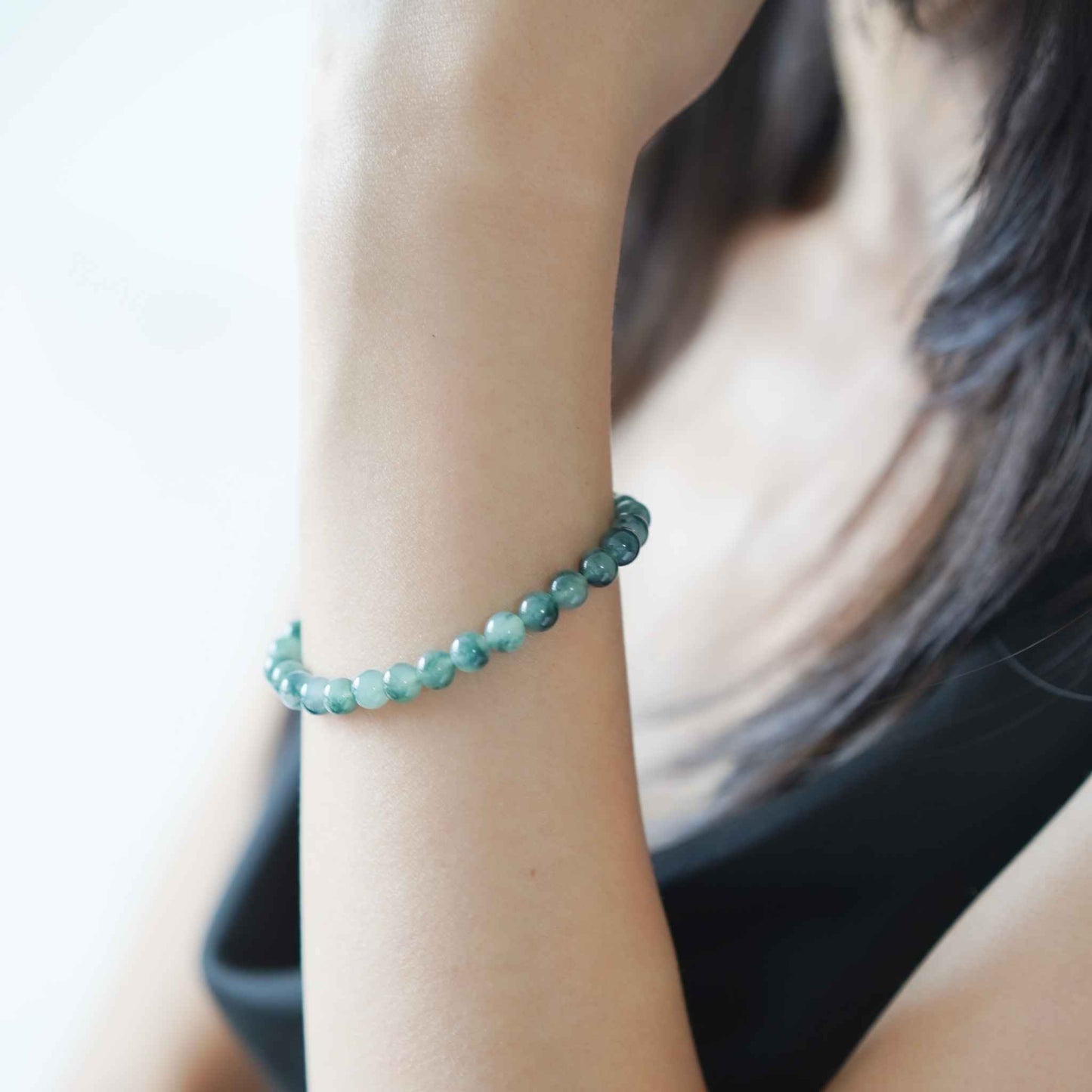 Ancient Grove Green Beaded Jade Bracelet