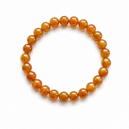 Amber Lantern Beaded Jade Bracelet