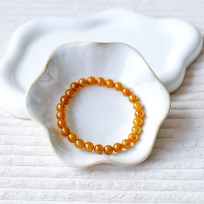 Amber Lantern Beaded Jade Bracelet