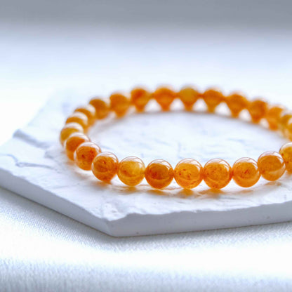 Amber Lantern Beaded Jade Bracelet
