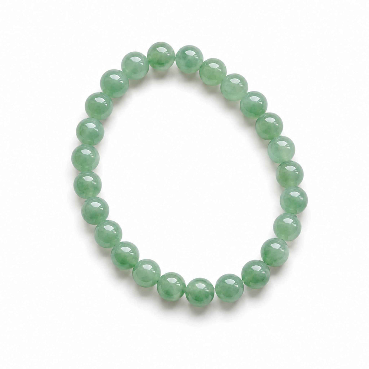Apple Blossom Green Beaded Jade Bracelet