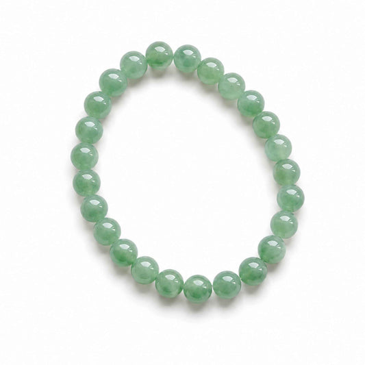 Apple Blossom Green Beaded Jade Bracelet