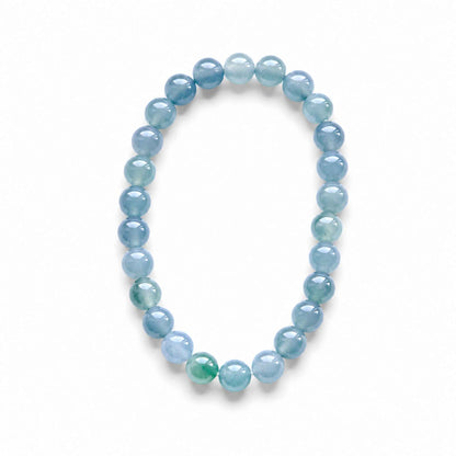 Sky Reflection Blue Beaded Jade Bracelet