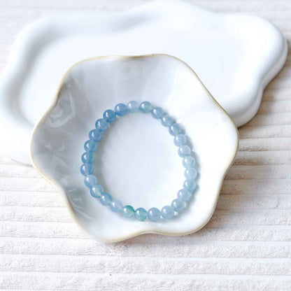 Sky Reflection Blue Beaded Jade Bracelet