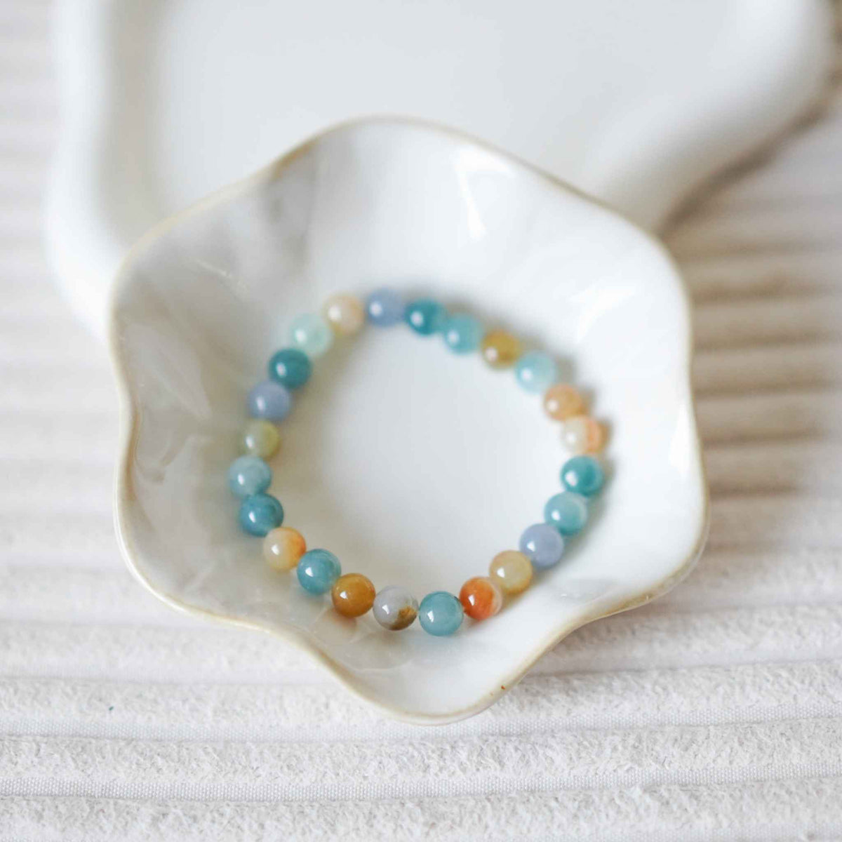 Painter's Garden Multicolour Beaded Jade Bracelet