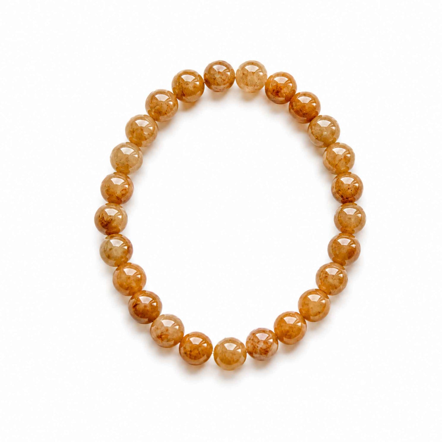 Golden Amber Beaded Jade Bracelet