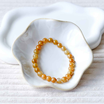 Golden Amber Beaded Jade Bracelet