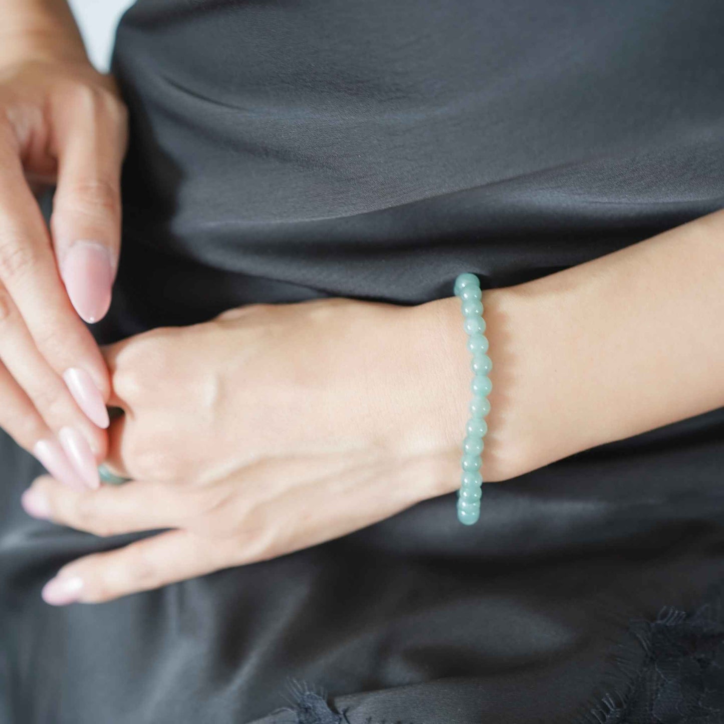 Forest Drift Green Beaded Jade Bracelet