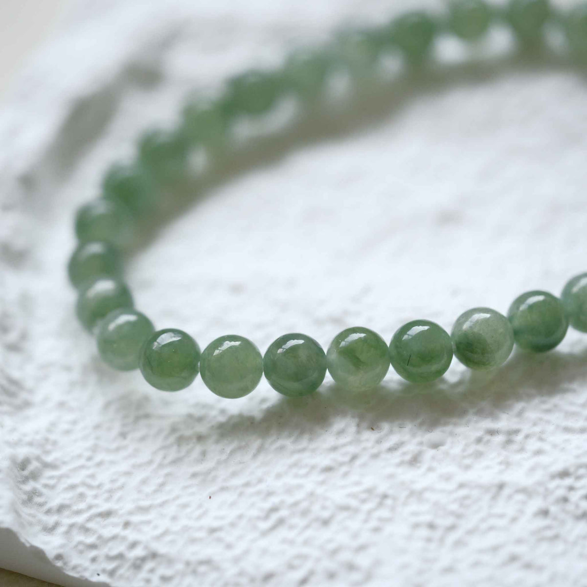 Verdant Green Beaded Jade Bracelet