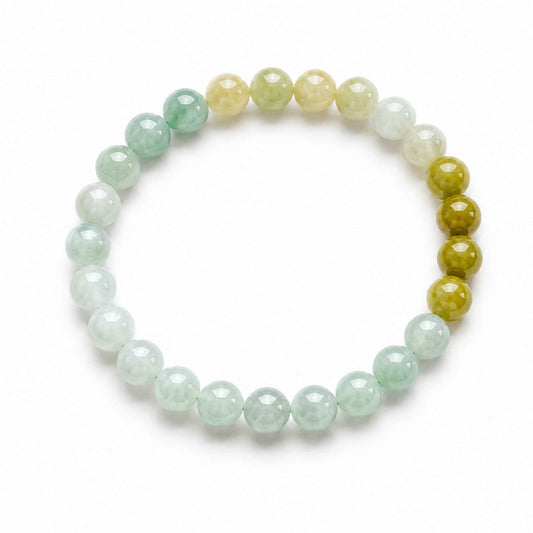 Golden Canopy Green Beaded Jade Bracelet