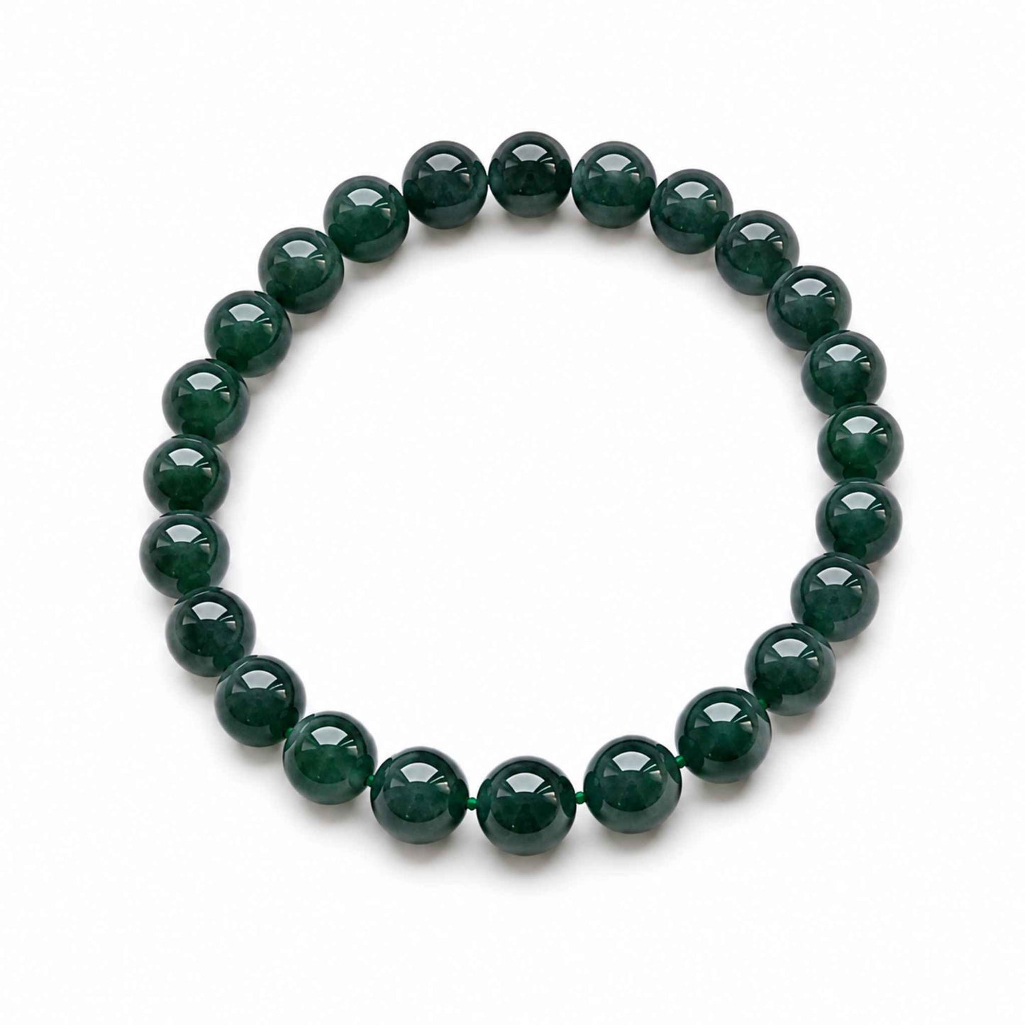 Imperial Evergreen Beaded Jade Bracelet