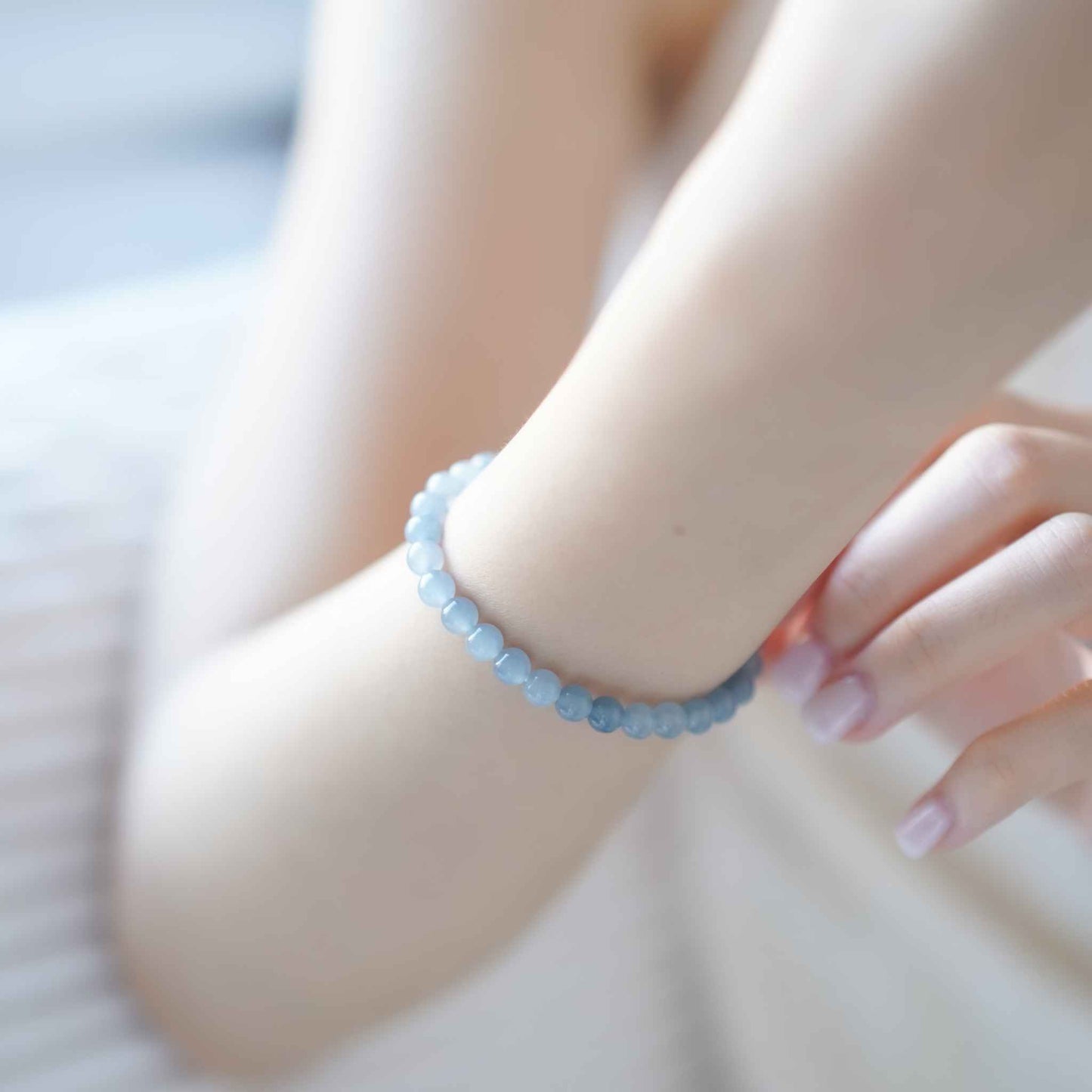 Lavender Haze Beaded Jade Bracelet