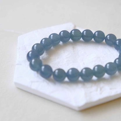 Denim Sky Blue Beaded Jade Bracelet