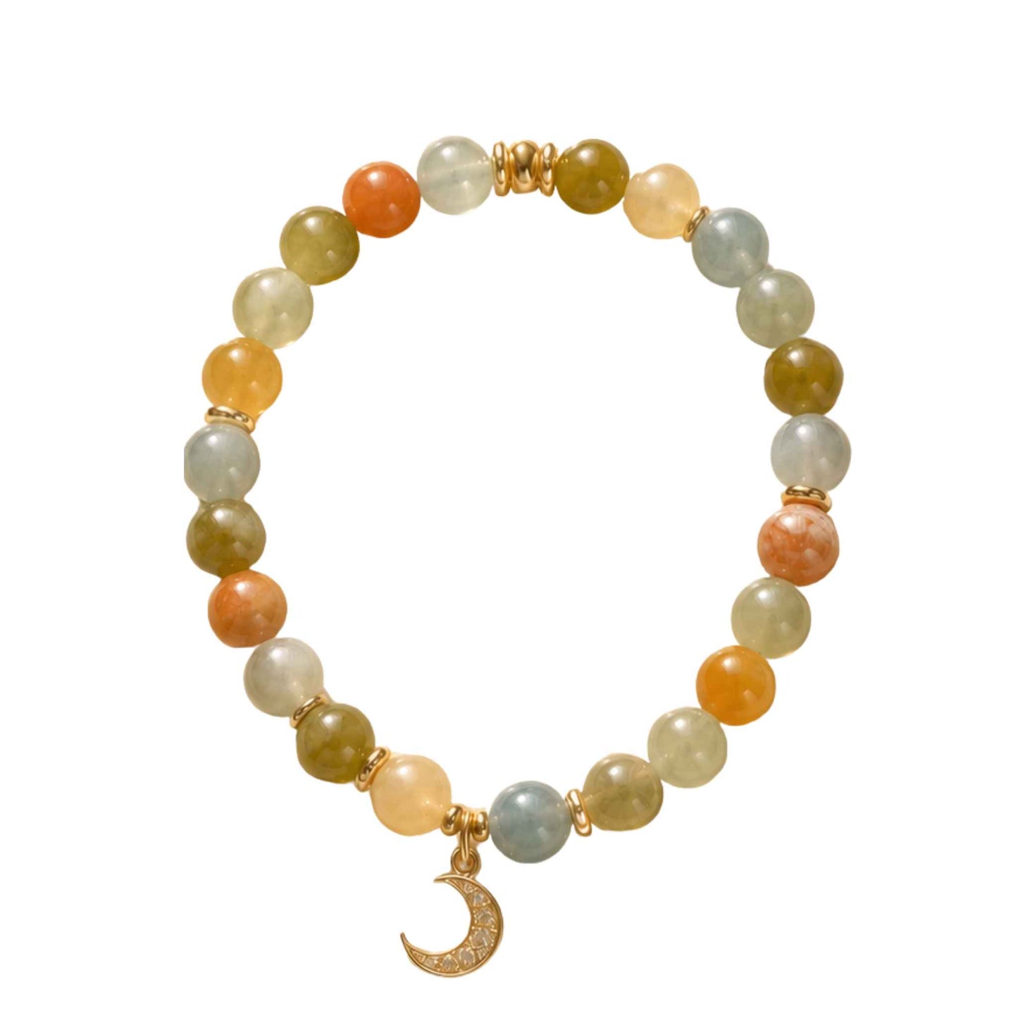 Moonlit Harvest Multicolour Beaded Jade Bracelet