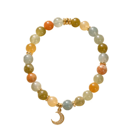 Moonlit Harvest Multicolour Beaded Jade Bracelet