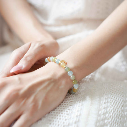 Moonlit Harvest Multicolour Beaded Jade Bracelet