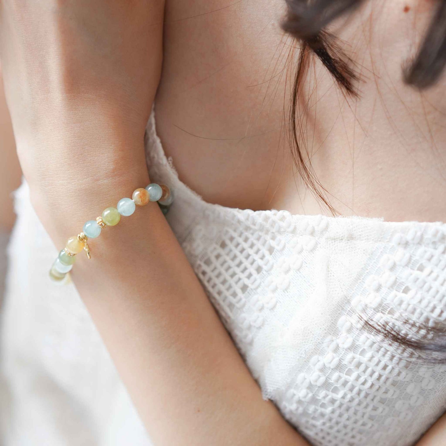 Moonlit Harvest Multicolour Beaded Jade Bracelet
